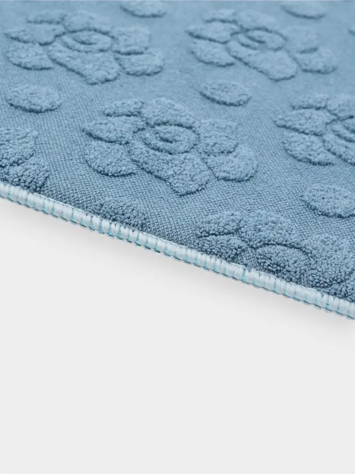 Коврик для сушки посуды "Цветы" 50х38 см, цвет синий