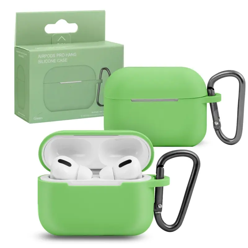 Чехол APods Pro Hang Silicon Сase с карабином SL green Чехол APods Pro Hang Silicon Сase с карабином SL green