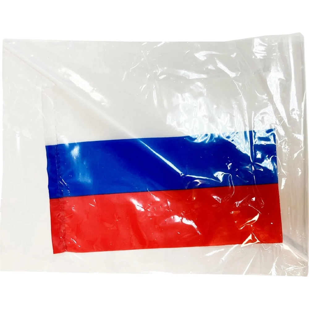 Флаг РФ 12*18см, с флагштоком 40см