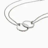 Кулоны парные &laquo;Неразлучники&raquo; friends forever, кольца, цвет серебро, 45 см