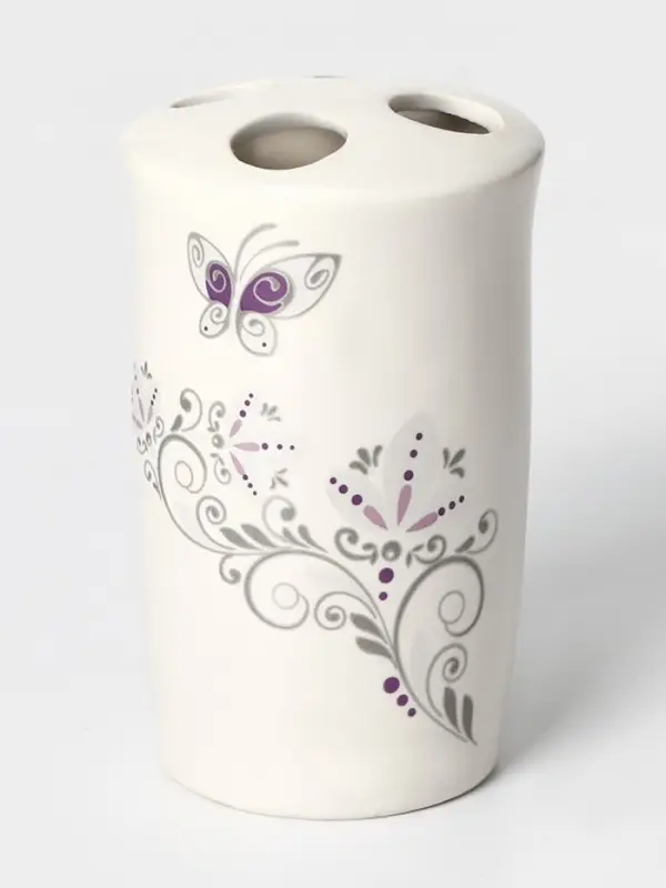 Аксессуары для ванной Доляна &laquo;Изящество&raquo;, 4 предмета, дозатор 250 мл, мыльница, 2 стакана, белые