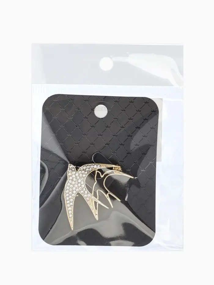 Брошь "Ласточки", цвет белый в золоте