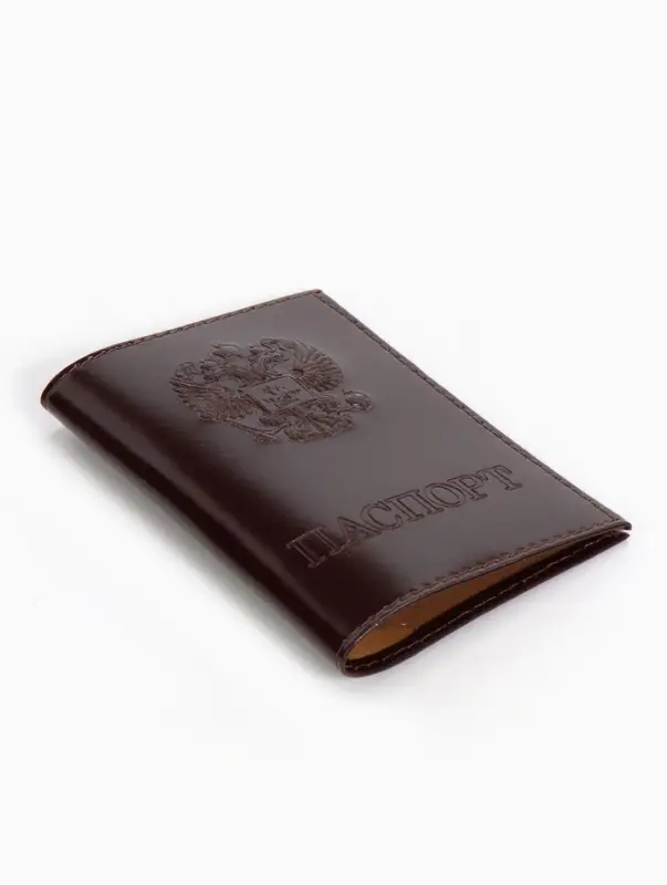 Обложка для паспорта, натуральная кожа, гладкая, бордовая