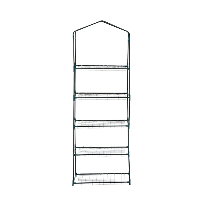 Стеллаж для рассады, 5 полок, 190 × 40 × 65 см, металлический каркас d = 12 мм, без чехла, Greengo