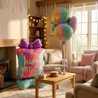 Воздушные шары фольгированны "Happy birthday", набор 5 штук