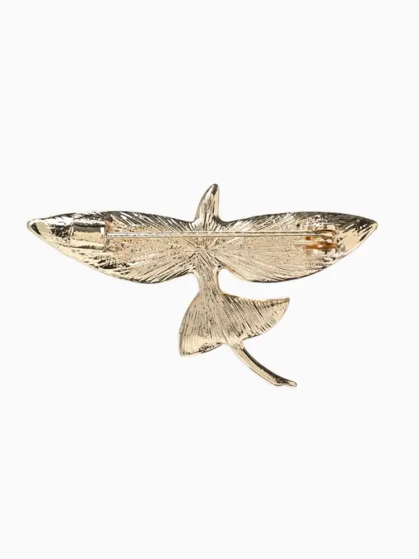 Брошь &laquo;Летучая рыба&raquo;, цвет золото