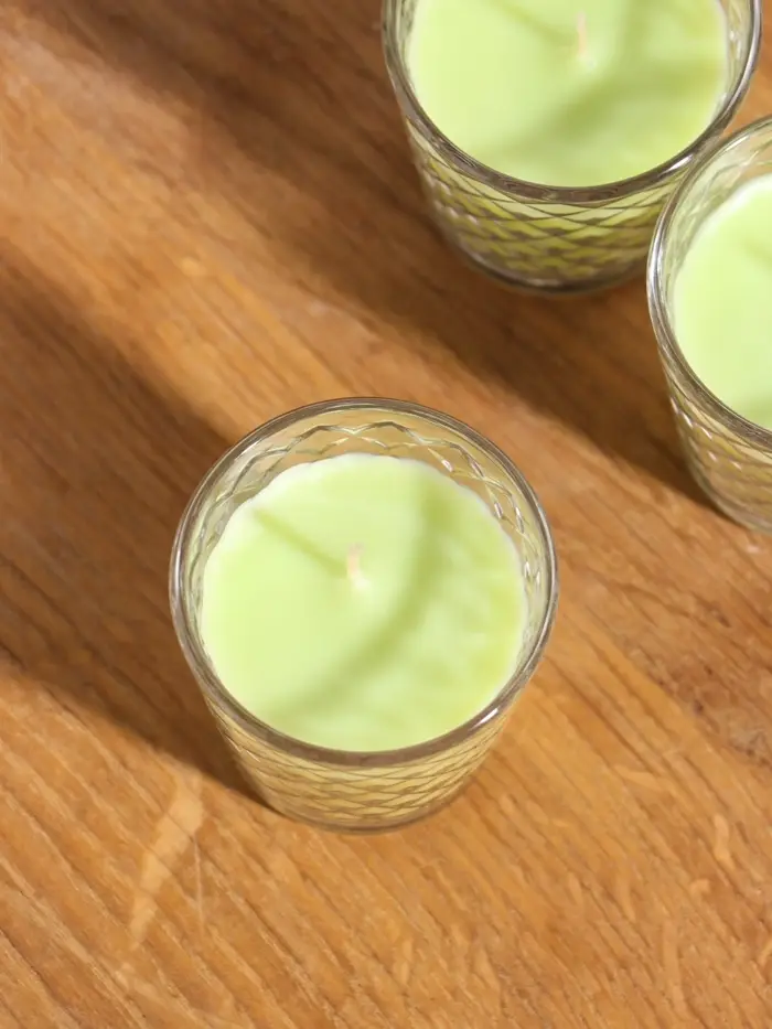 Ароматическая свеча в стакане, набор 3 шт., по 50 мл, 10 ч, 32 г, лайм-мята