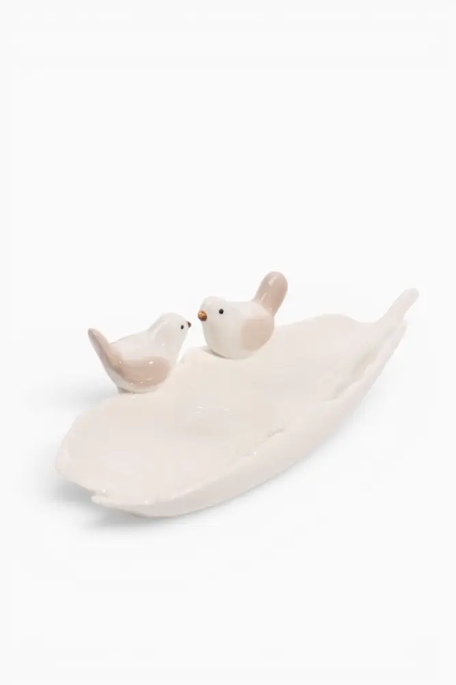 Декоративная подставка для мелочей TAKE IT EASY &laquo;Пташки&raquo;, 21&times;8&times;5 см, белая