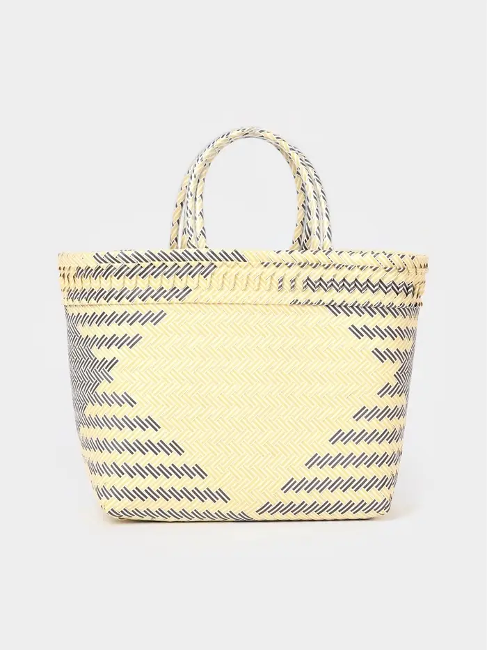 Сумка плетёная, 30&times;15&times;35 см, пластик, бежевая с чёрным