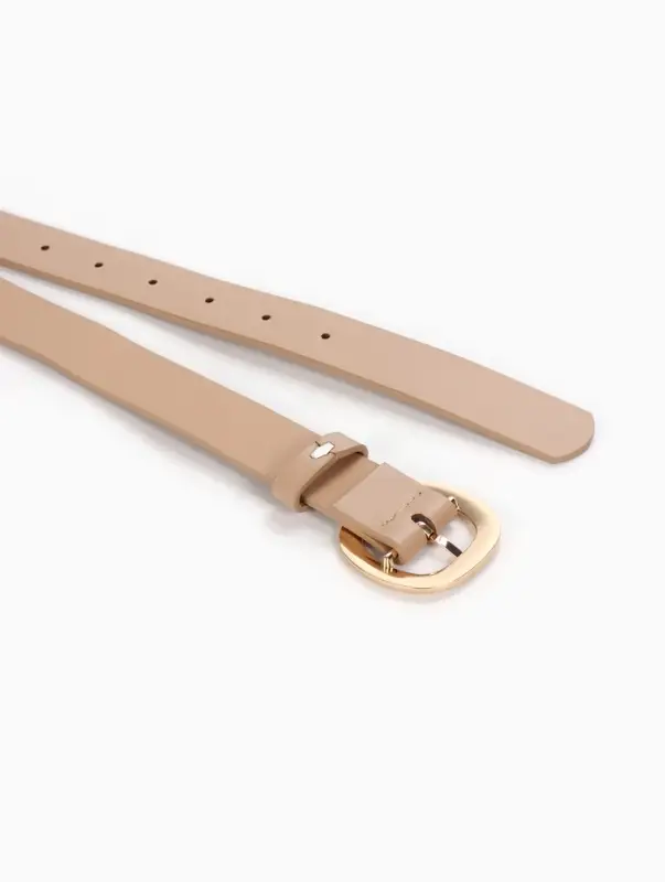 Ремень женский, 2.8&times;105 см, 1 прокол, золотистая пряжка, бежевый