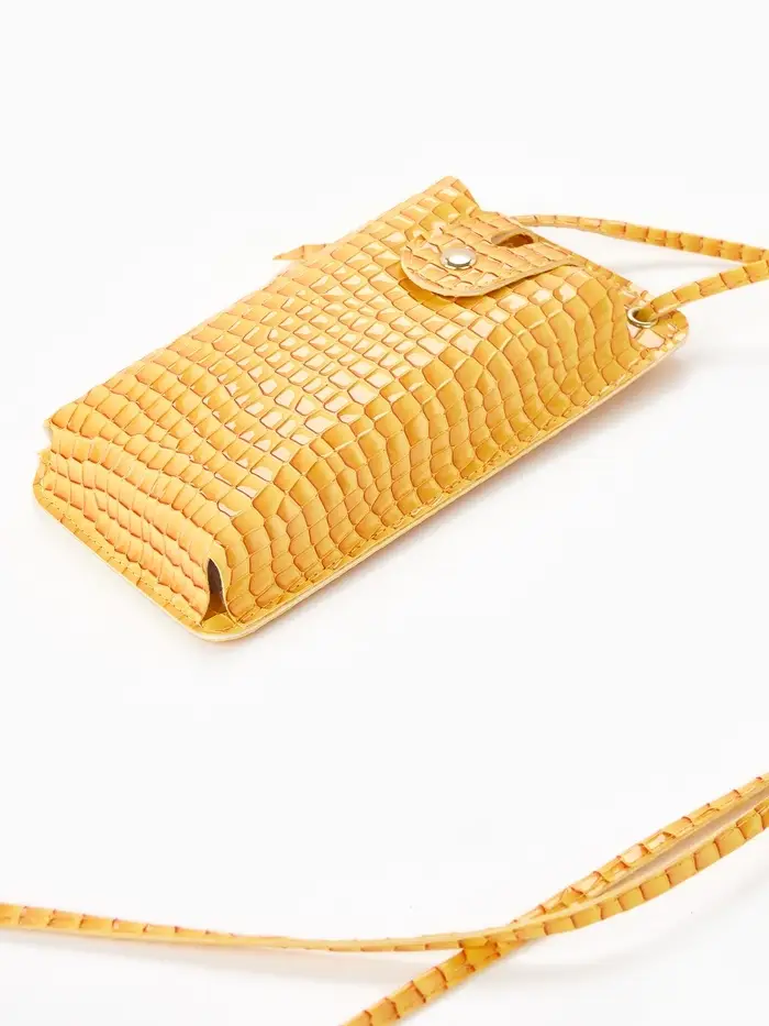 Сумка на магните, с длинным ремнём, 10&times;2.5&times;20 см, жёлтая