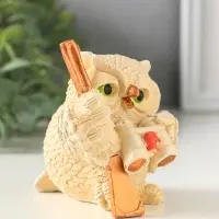 Фигурка гипс &laquo;Сова с биноклем&raquo;, 8&times;7 см, слоновая кость