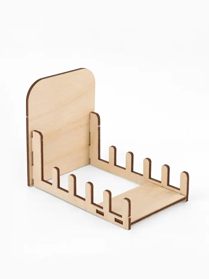 Подставка под открытки 5 ячеек, 9&times;13.5&times;11 см, низкая, толщина 3 мм, цвет бежевый