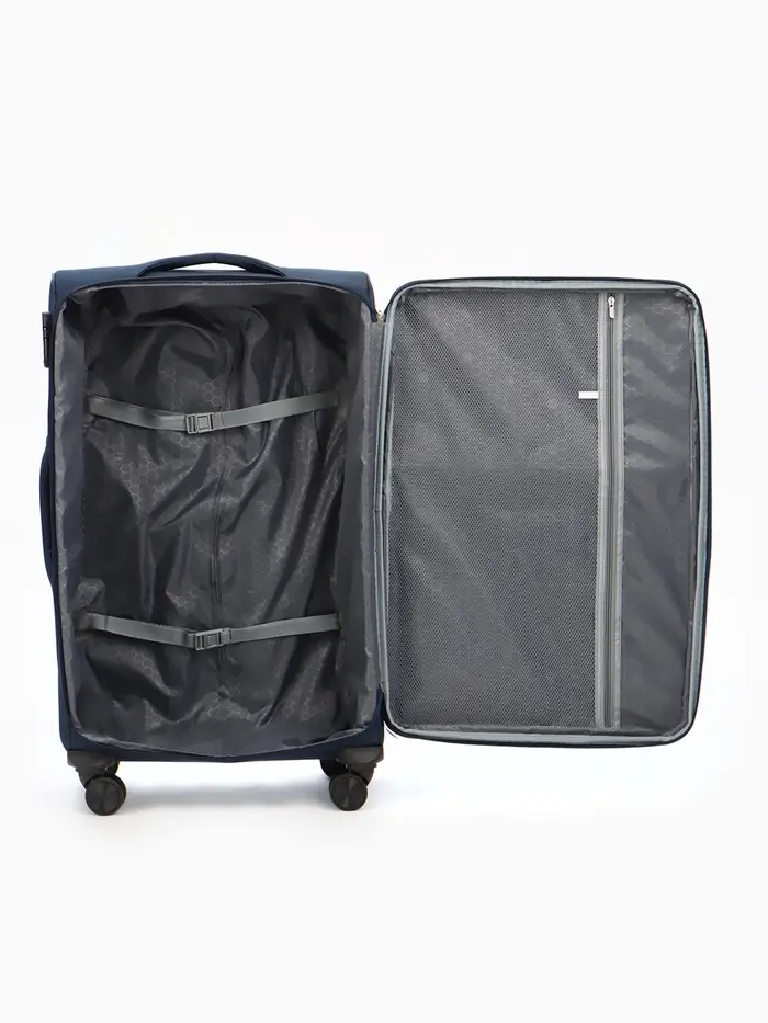 Чемодан на колёсах TEXTURA, кодовый замок, с увеличением, 47&times;30&times;78 см, 28", синий