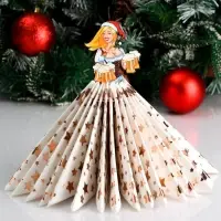 Салфетница "Девушка в новогоднем костюме с Бокалами", ДВУСТОРОННЯЯ наклейка, 20×13.5 см Салфетница "Девушка в новогоднем костюме с Бокалами", ДВУСТОРОННЯЯ наклейка, 20×13.5 см