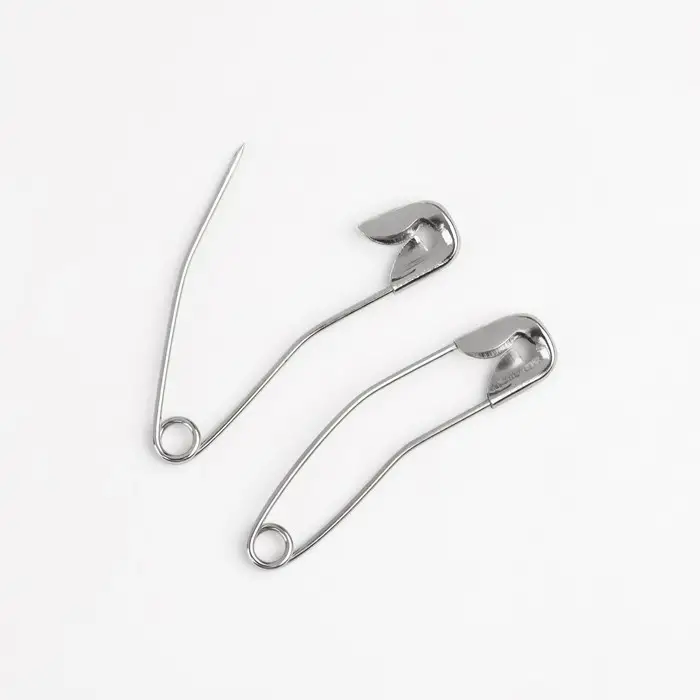 Булавки английские, изогнутые, 38 мм, 10 шт., цвет серебряный