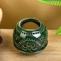 Аромалампа "Магнолия" керамика, цв. зелёный, 10х10х9 см