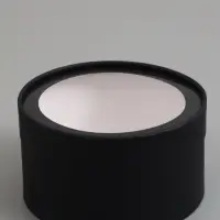 Набор подарочных коробок 2 в 1 круглых,  черная, с окном, 21 х 11 - 18 х 10 см