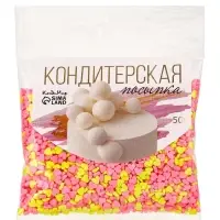 Посыпка кондитерская, &laquo;Сердечки неон&raquo;, мини, розовый, лимонный, 50 г