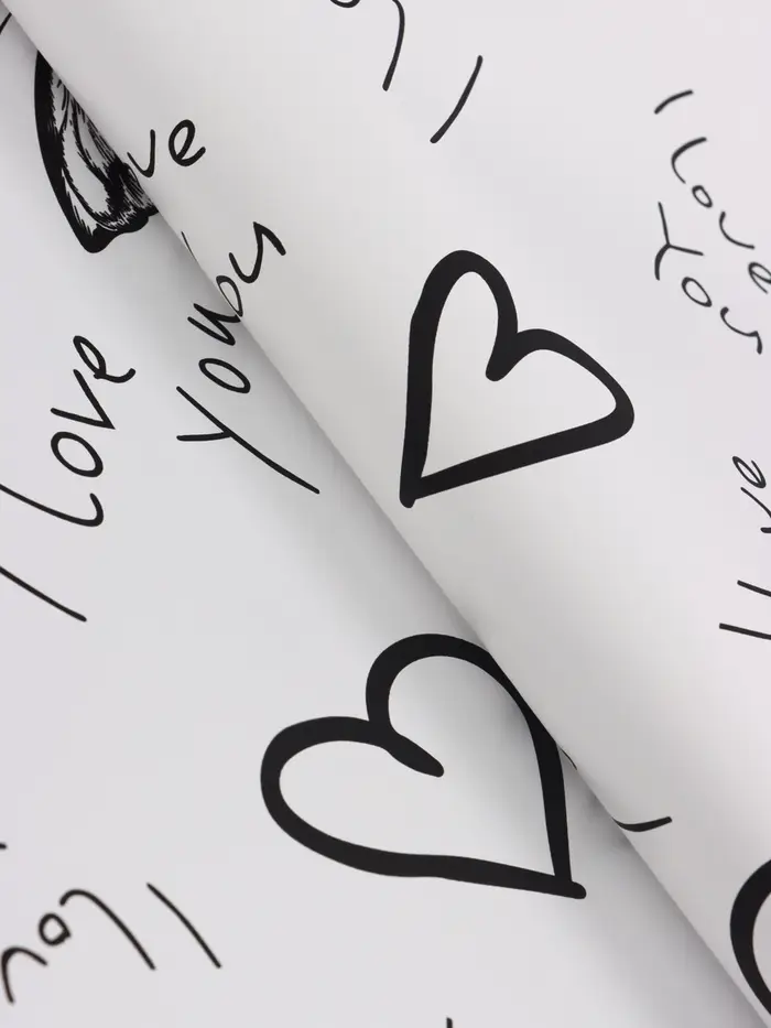 Пленка для цветов, "Бабочки и сердца", 57х57 см