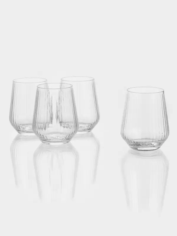 Набор стаканов Paşabah&ccedil;e Allegra &laquo;Оптик&raquo;, 425 мл, 4 шт., стекло, прозрачный