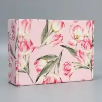 Коробка подарочная складная, упаковка, &laquo;Цветы&raquo;, 30.5&times;22&times;9.5 см