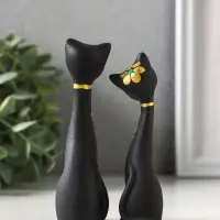 Набор фигурок 2 шт. керамика &laquo;Love - коты&raquo;, 11 см, черный