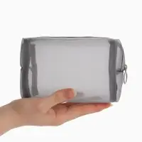 Косметичка Classic, полупрозрачная, на молнии, серая