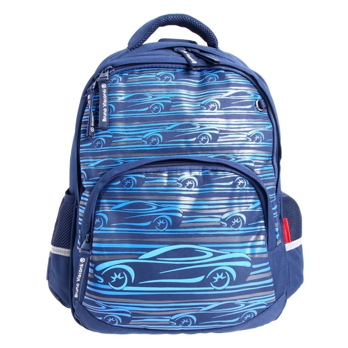 Рюкзак школьный Bruno Visconti, 40 х 30 х 19 см, эргономичная спинка, «Спорткар», пенал в подарок Рюкзак школьный Bruno Visconti, 40 х 30 х 19 см, эргономичная спинка, «Спорткар», пенал в подарок