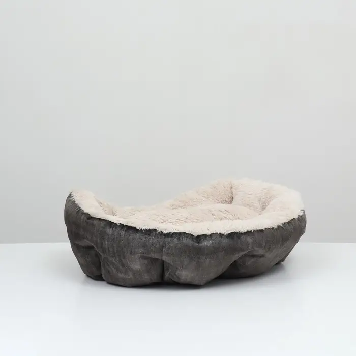 Лежанка-трансформер, 60&times;50&times;15 см, велюр, искусственный мех, цвет МИКС