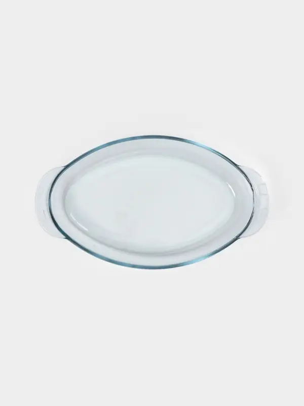 Утятница овальная Paşabah&ccedil;e, 2,6/1.3 л, с крышкой-формой для запекания, жаропрочное стекло, прозрачная