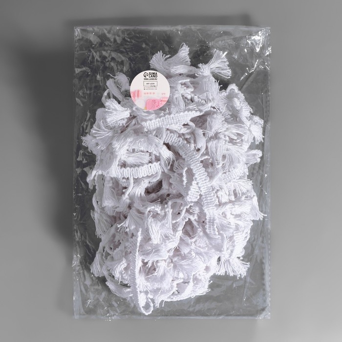 Тесьма декоративная «Бахрома», 45 мм, 10 ± 1 м, цвет белый Тесьма декоративная «Бахрома», 45 мм, 10 ± 1 м, цвет белый