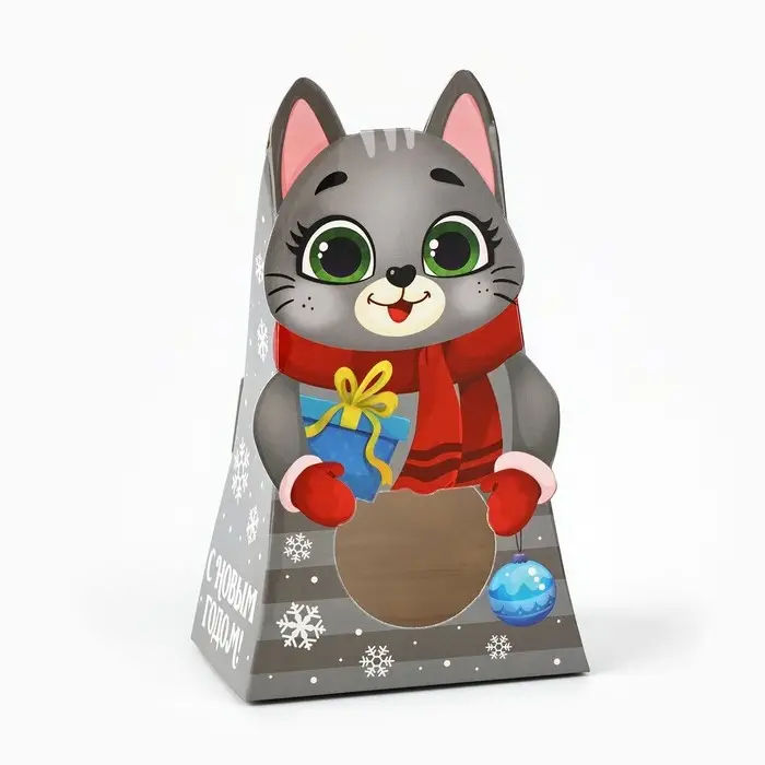 Коробка складная с окном «Котик», 9 х 15.6 х 6 см Коробка складная с окном «Котик», 9 х 15.6 х 6 см