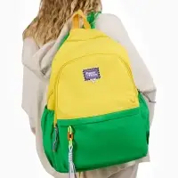 Рюкзак молодёжный на молнии, с карманами, двухцветный, 31&times;15&times;46 см, жёлтый