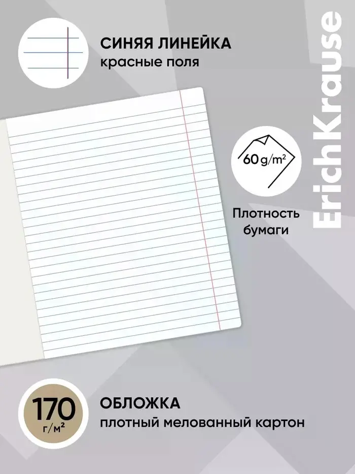 Тетрадь 24 листа в линейку ErichKrause Stay Wild, 60 г/м&sup2;, обложка мелованный картон, МИКС