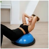 Полусфера BOSU гимнастическая ONLYTOP, 58&times;25 см, с насосом, синяя