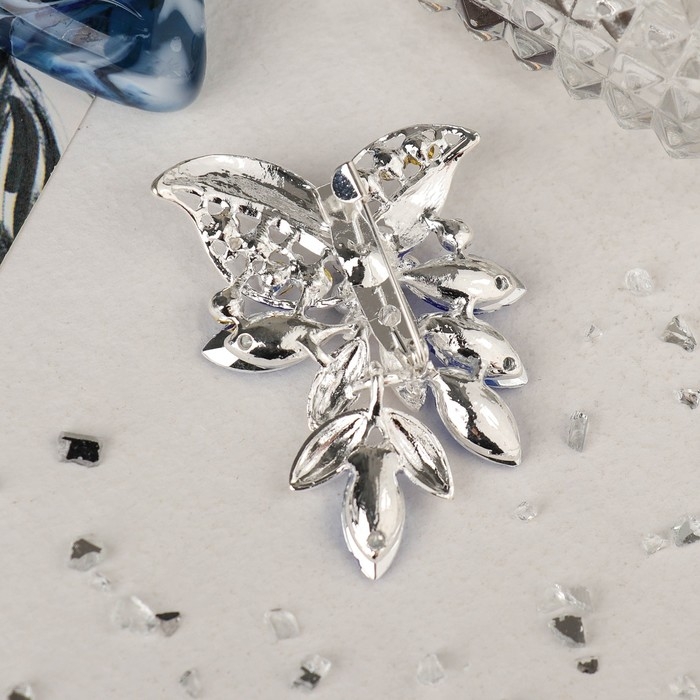 Брошь «Цветок» лобелия, цвет синий в серебре Брошь «Цветок» лобелия, цвет синий в серебре