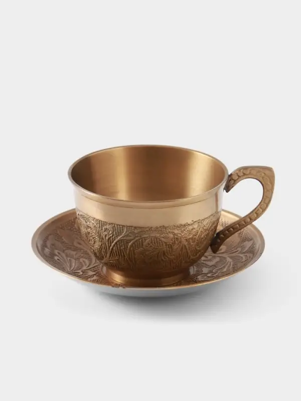 Чайная пара &laquo;Антик&raquo;, 12&times;11.5&times;6 см, латунь