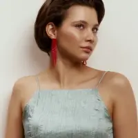 Серьги висячие со стразами &laquo;Маскарад&raquo; ступенька, цвет красный, 9.7 см