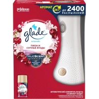 Освежитель воздуха автоматический Glade+смен.баллон Пион и сочн ягоды 269мл