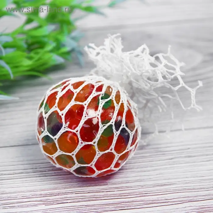 Мялка в сетке, с гидрогелем, 5 см, цвета МИКС Мялка в сетке, с гидрогелем, 5 см, цвета МИКС