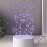 Светильник "Лемур на подарке" LED RGB от сети RISALUX 9,5х11,8х17 см