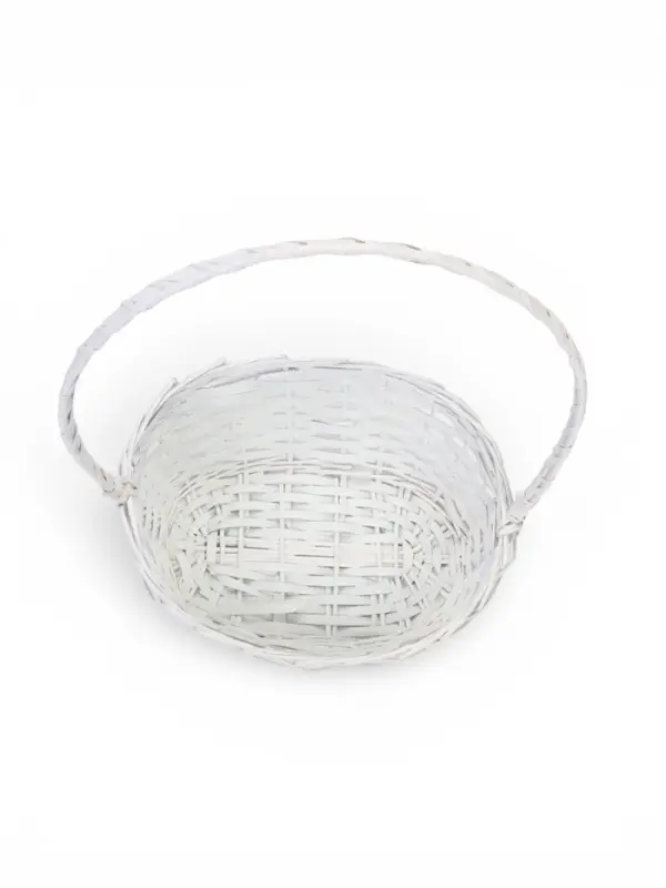 Корзина плетёная для хранения, из лозы, 39&times;29&times;49 см, с ручкой, белая, Greengo