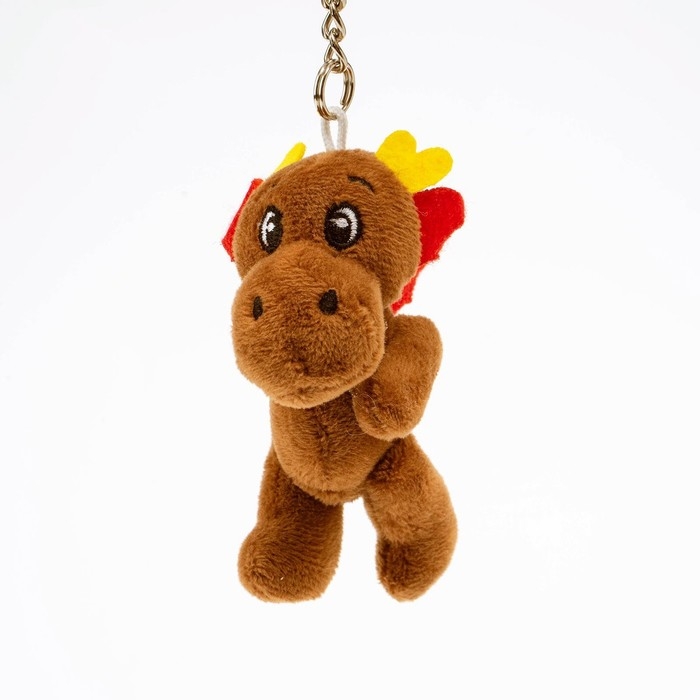 Брелок детский «Дракон», мягкая игрушка, 10,5 см, цвет коричневый Брелок детский «Дракон», мягкая игрушка, 10,5 см, цвет коричневый