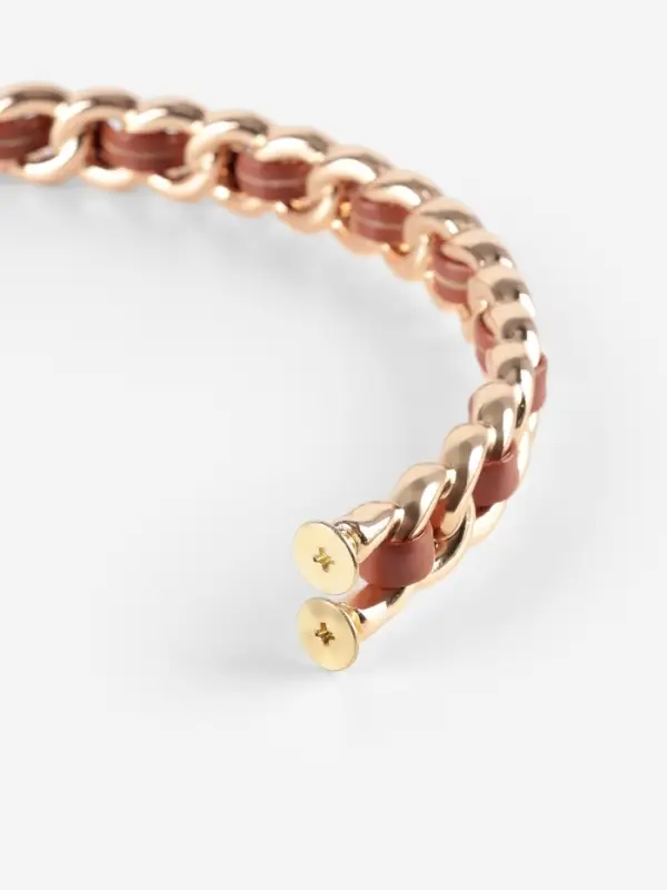 Ручка для сумки, металлическая, с винтами для крепления, 12.8&times;6.5 см, цвет золотой, коричневый