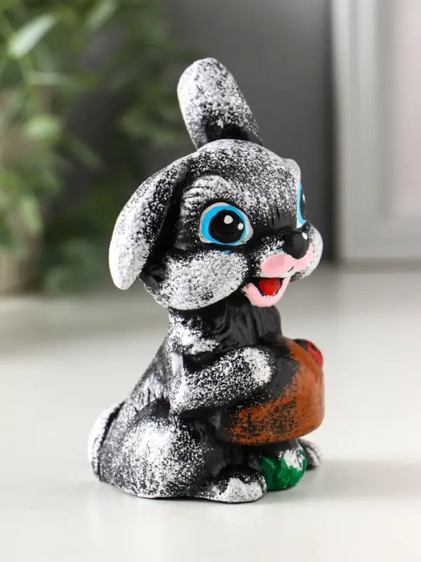 Фигурка гипс &laquo;Зайчонок с грибком&raquo;, 12&times;8&times;7 см