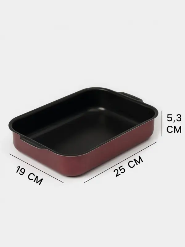 Противень Доляна Promo, 19&times;25 см, h=5.5 см, антипригарное покрытие, бордовый