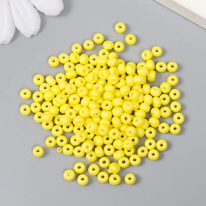 Бисер стекло 6/0  Бисер стекло 6/0 "Лимон" 15 гр
