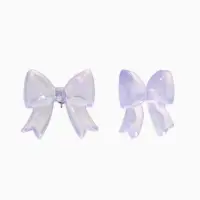 Серьги пластик "Бантик" перламутровый, цвет фиолетовый