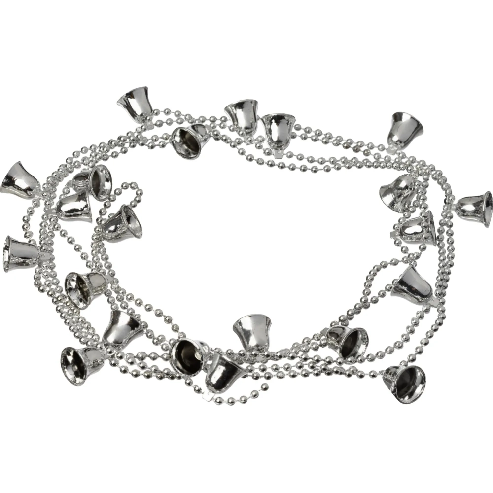 Бусы новогодние  на елку серебряные  Колокольчики , НУ-6742